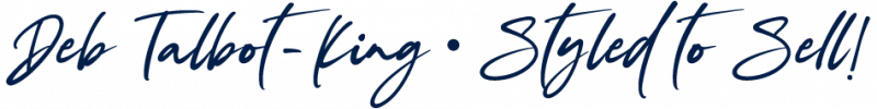 deb talbot king styled to sell text script